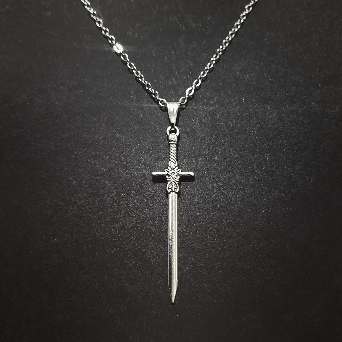 18" Sword Necklace 021 - Silver