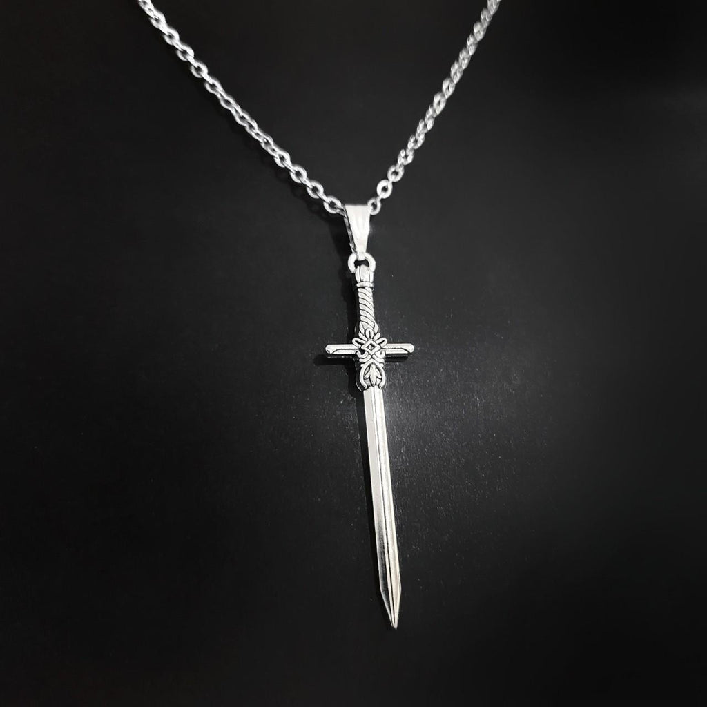 18" Sword Necklace 021 - Silver