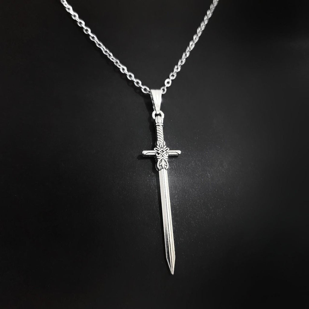 18" Sword Necklace - Silver 021