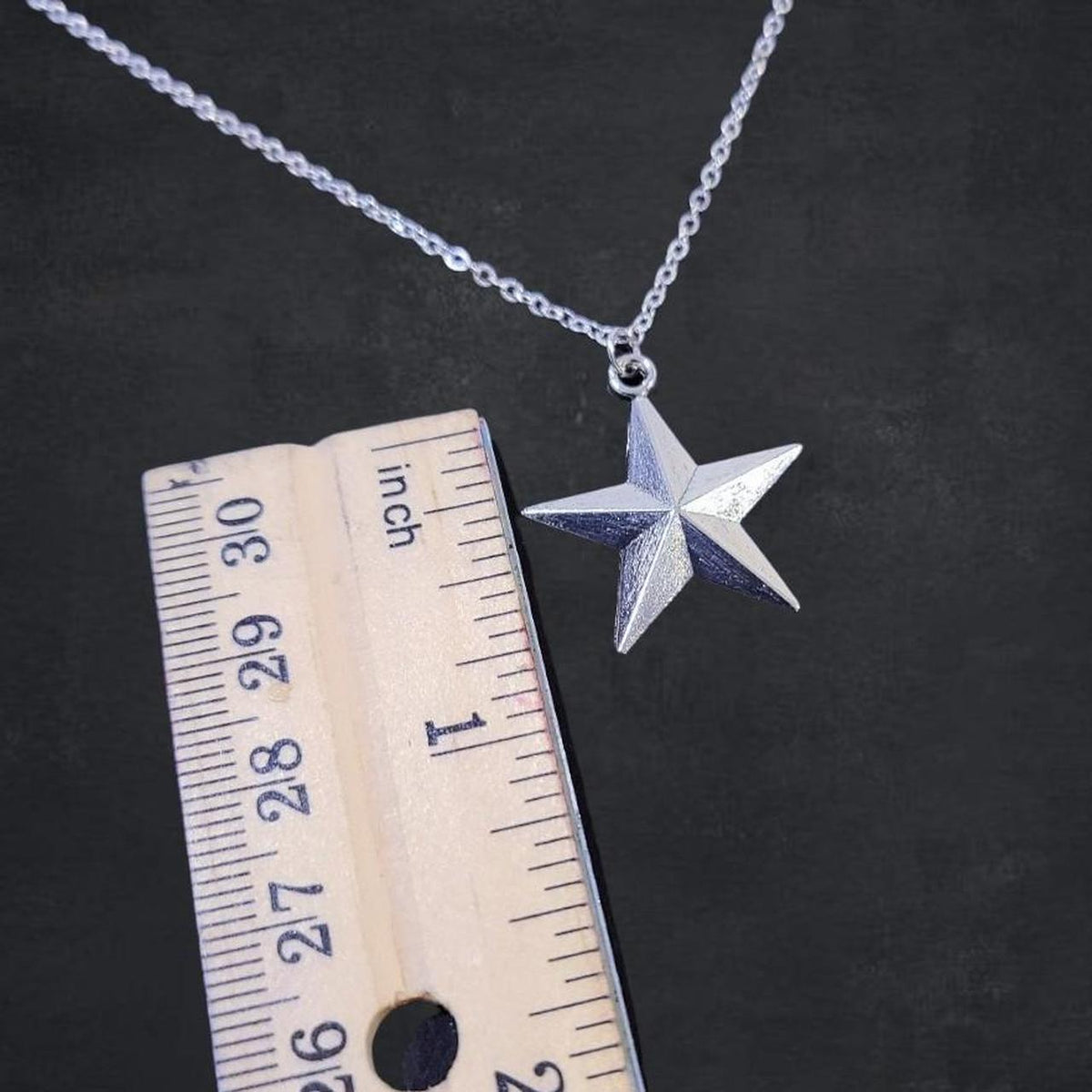 18" Silver Star Necklace - 001