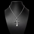 16" Stainless Steel Ankh Necklace - Box Chain