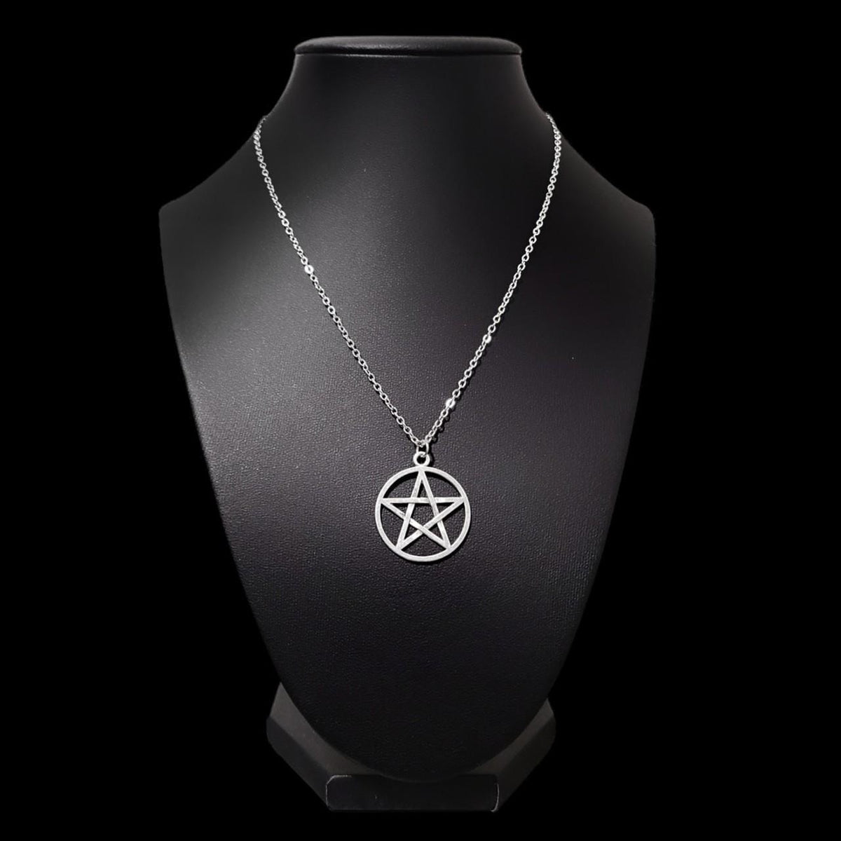 18" Silver Pentagram Necklace 005