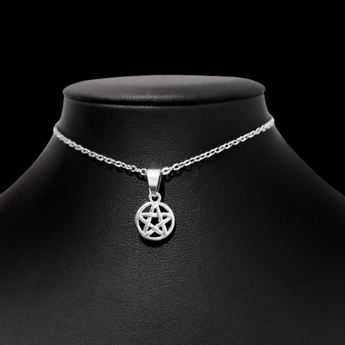 Silver Dainty Pentagram Choker