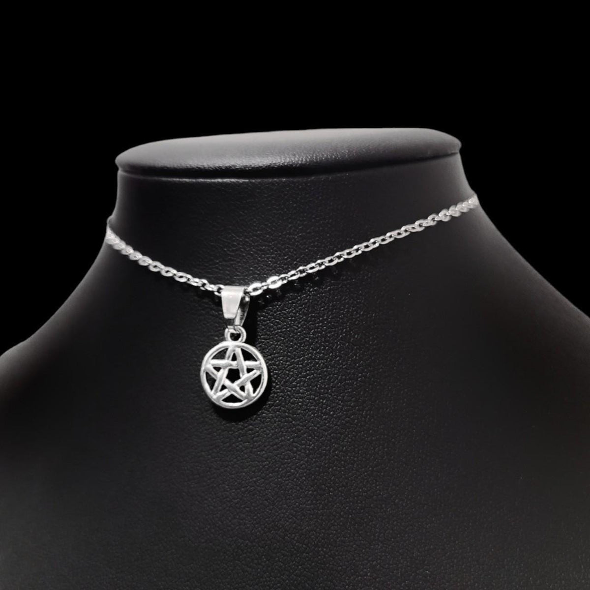 Silver Dainty Pentagram Choker
