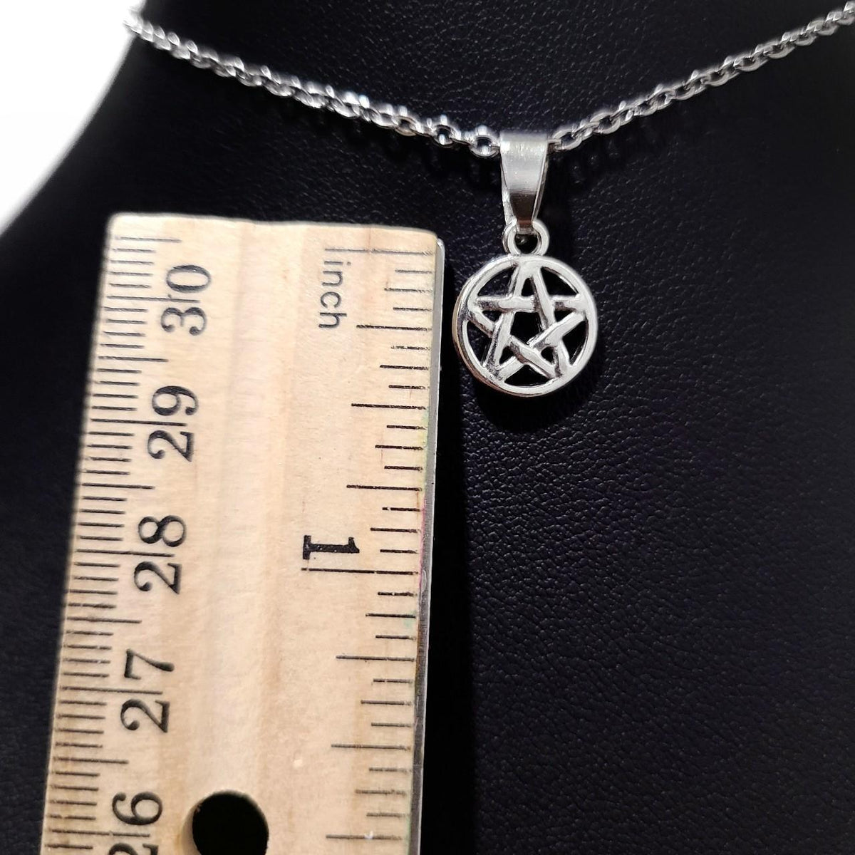 Silver Dainty Pentagram Choker