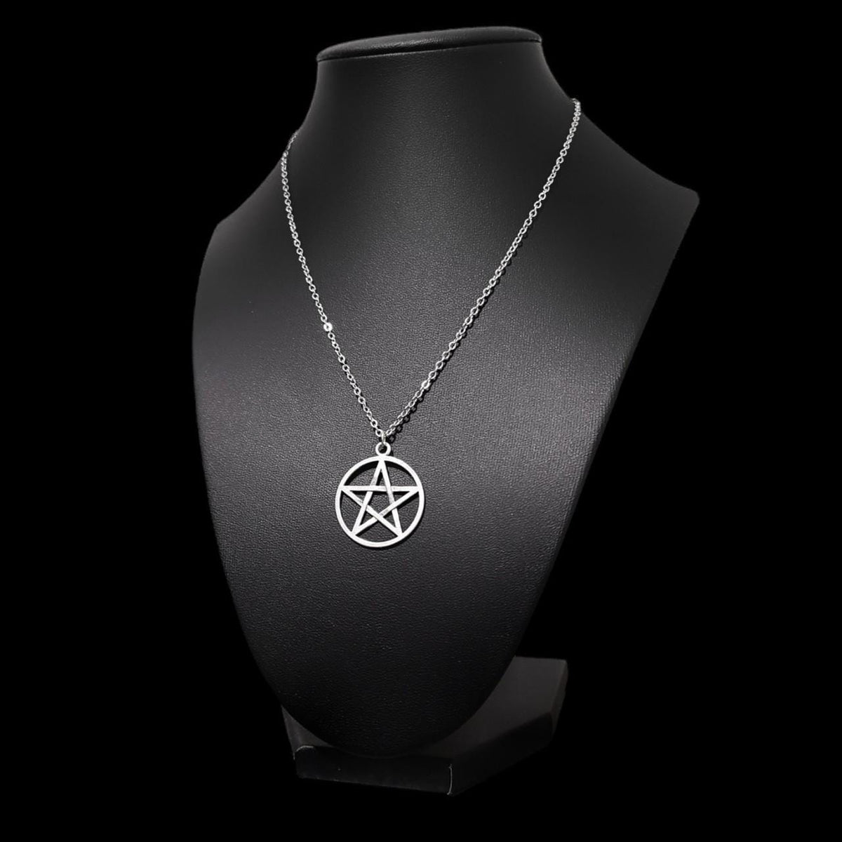 18" Silver Pentagram Necklace 005