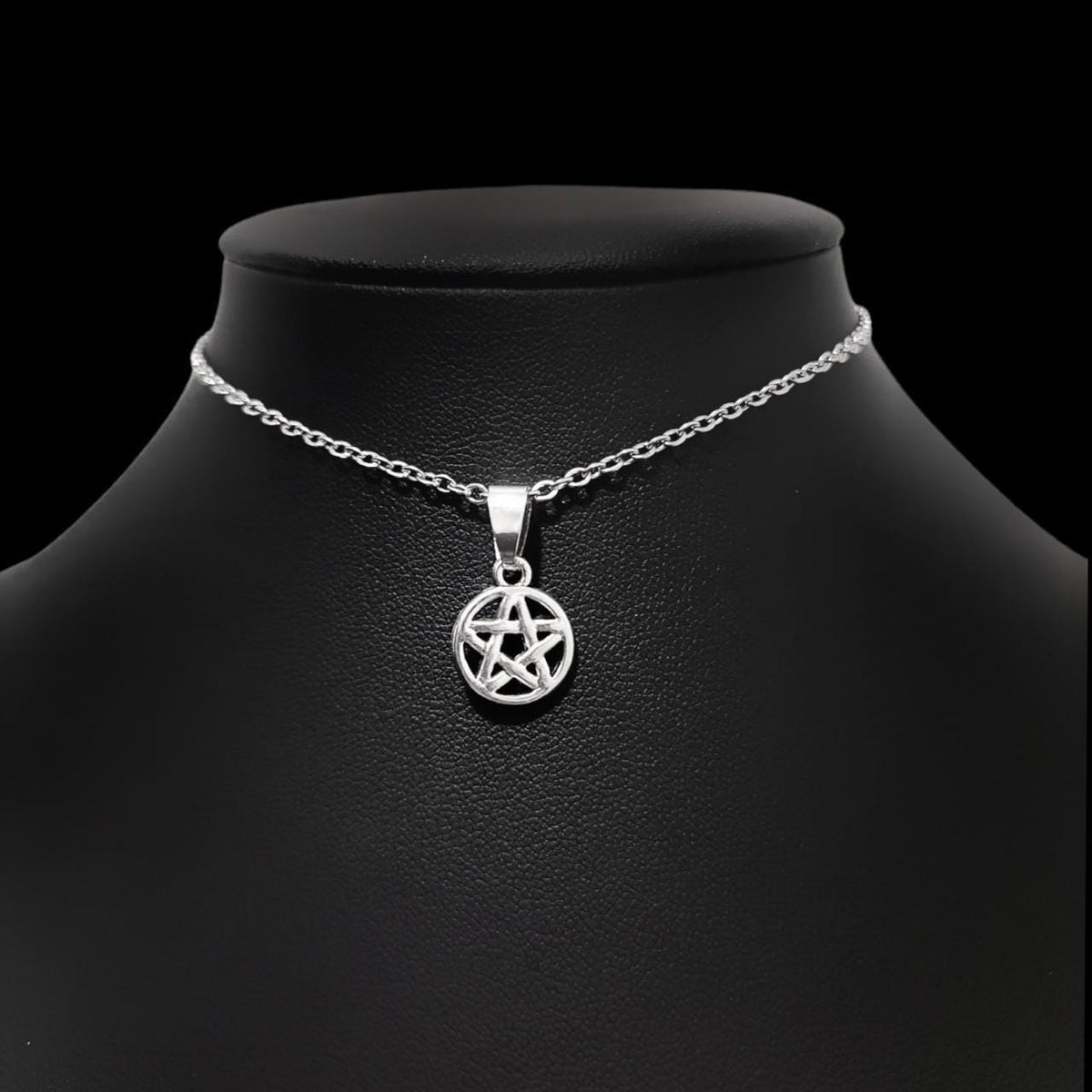 Silver Dainty Pentagram Choker