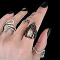 Black Silver Snake Cathedral Arch Ring