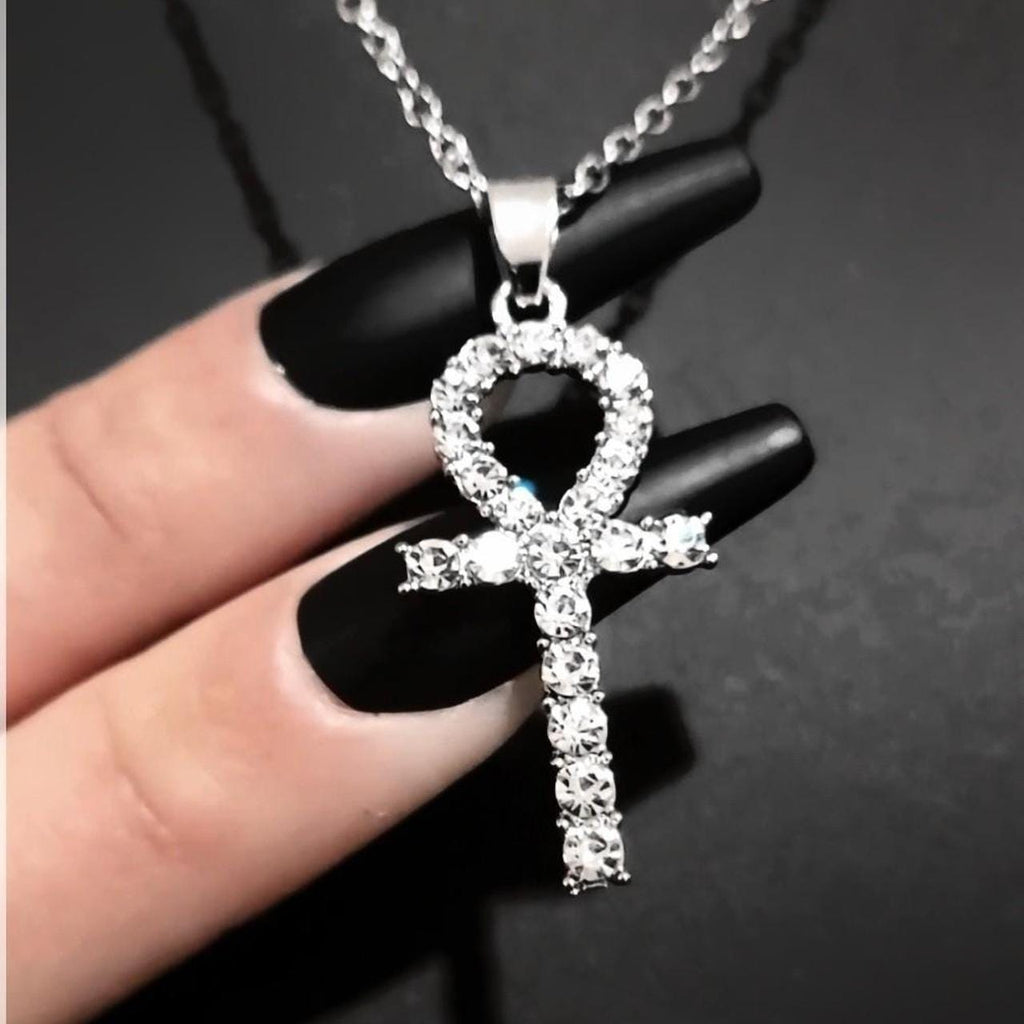 16" Crystal Ankh Necklace