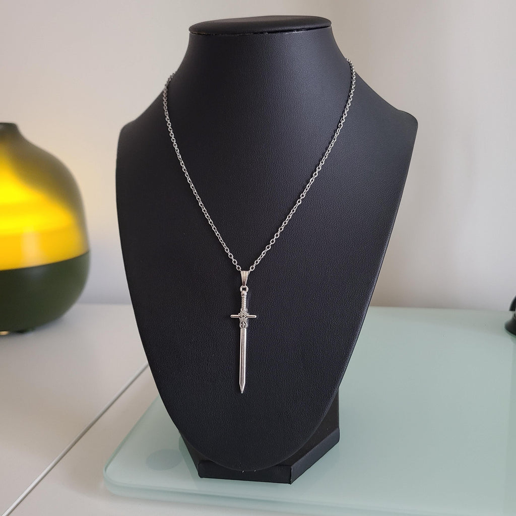 18" Sword Necklace 021 - Silver