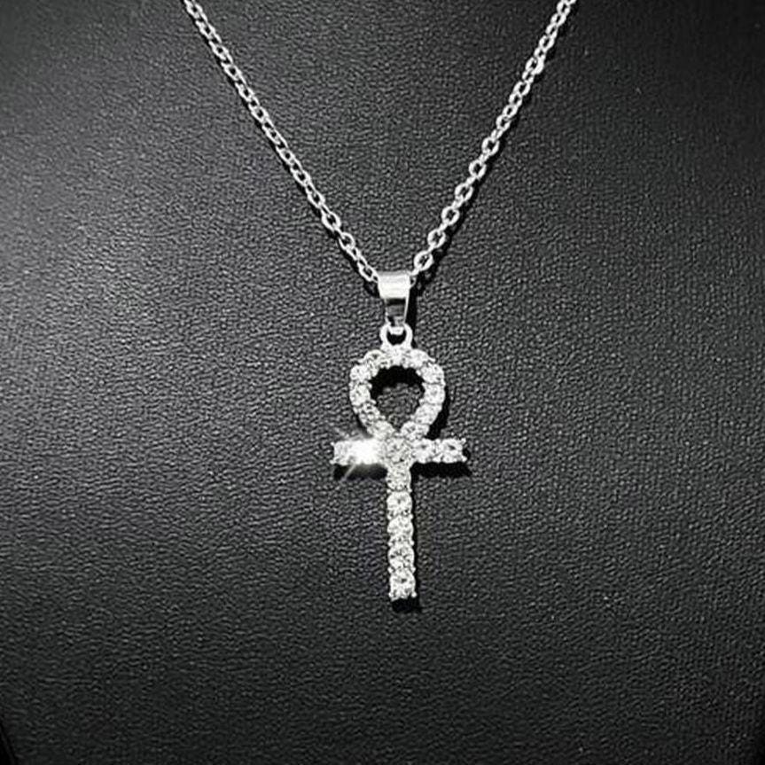 16" Crystal Ankh Necklace