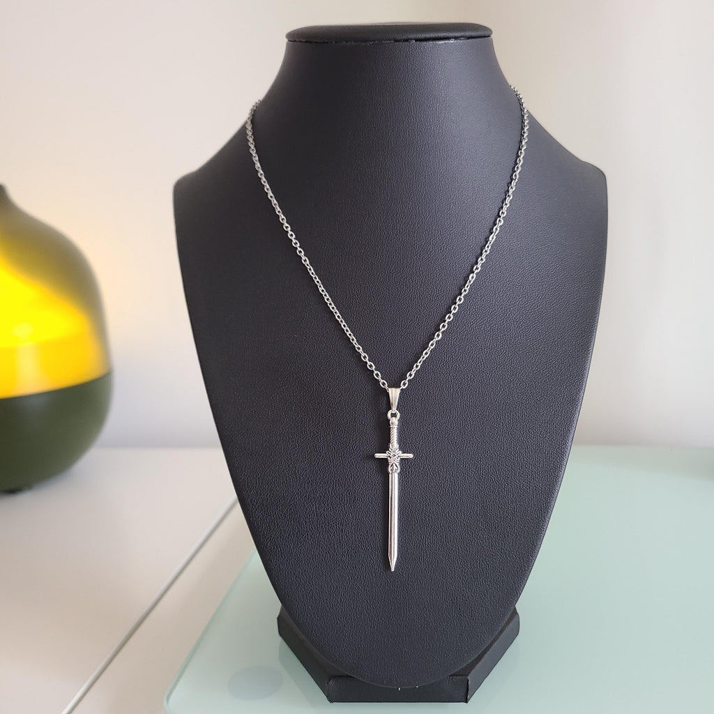 18" Sword Necklace - Silver 021