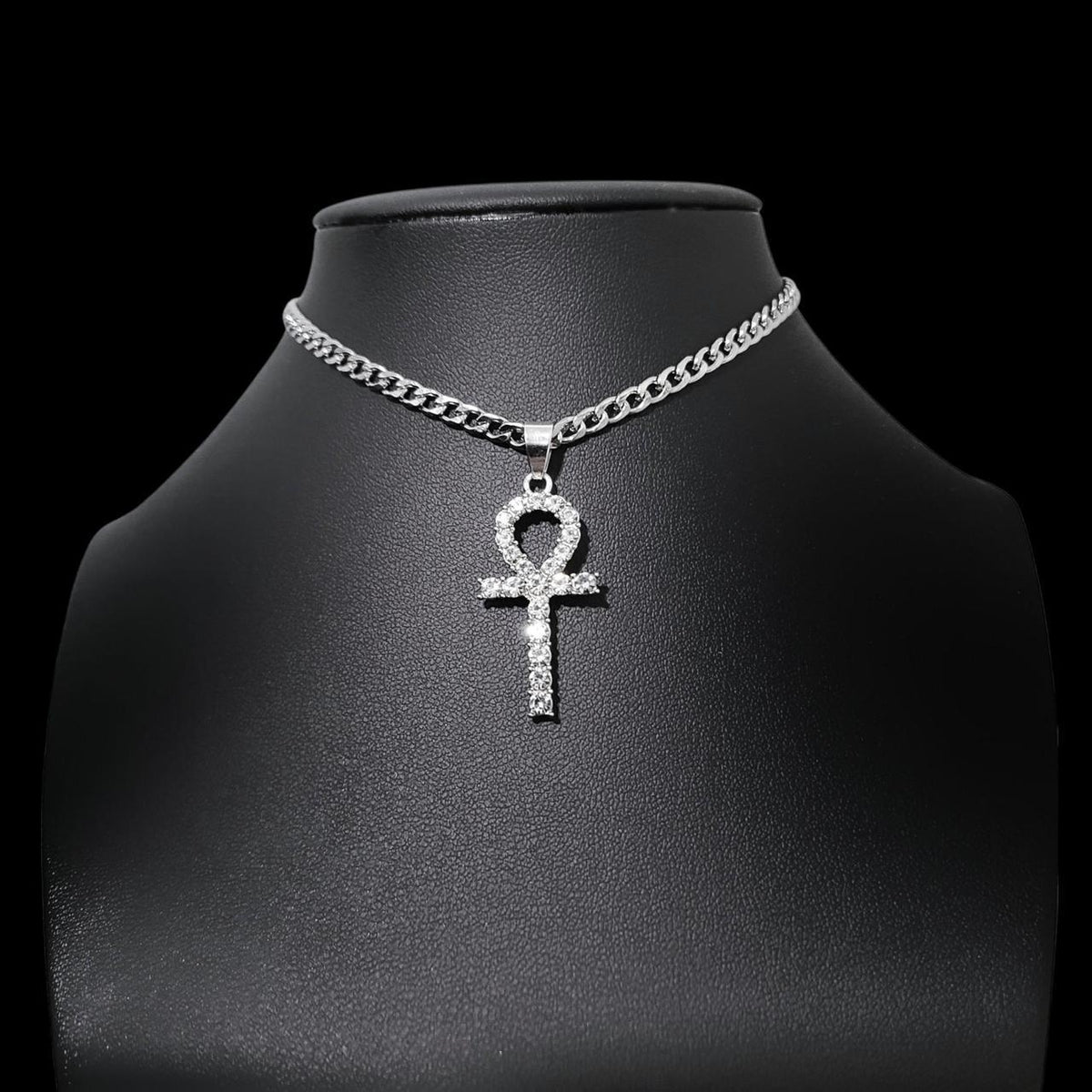 Crystal Ankh Choker Necklace - Stainless Steel