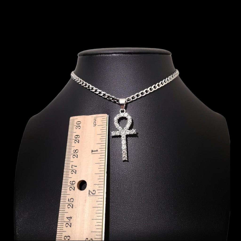 Crystal Ankh Choker Necklace - Stainless Steel
