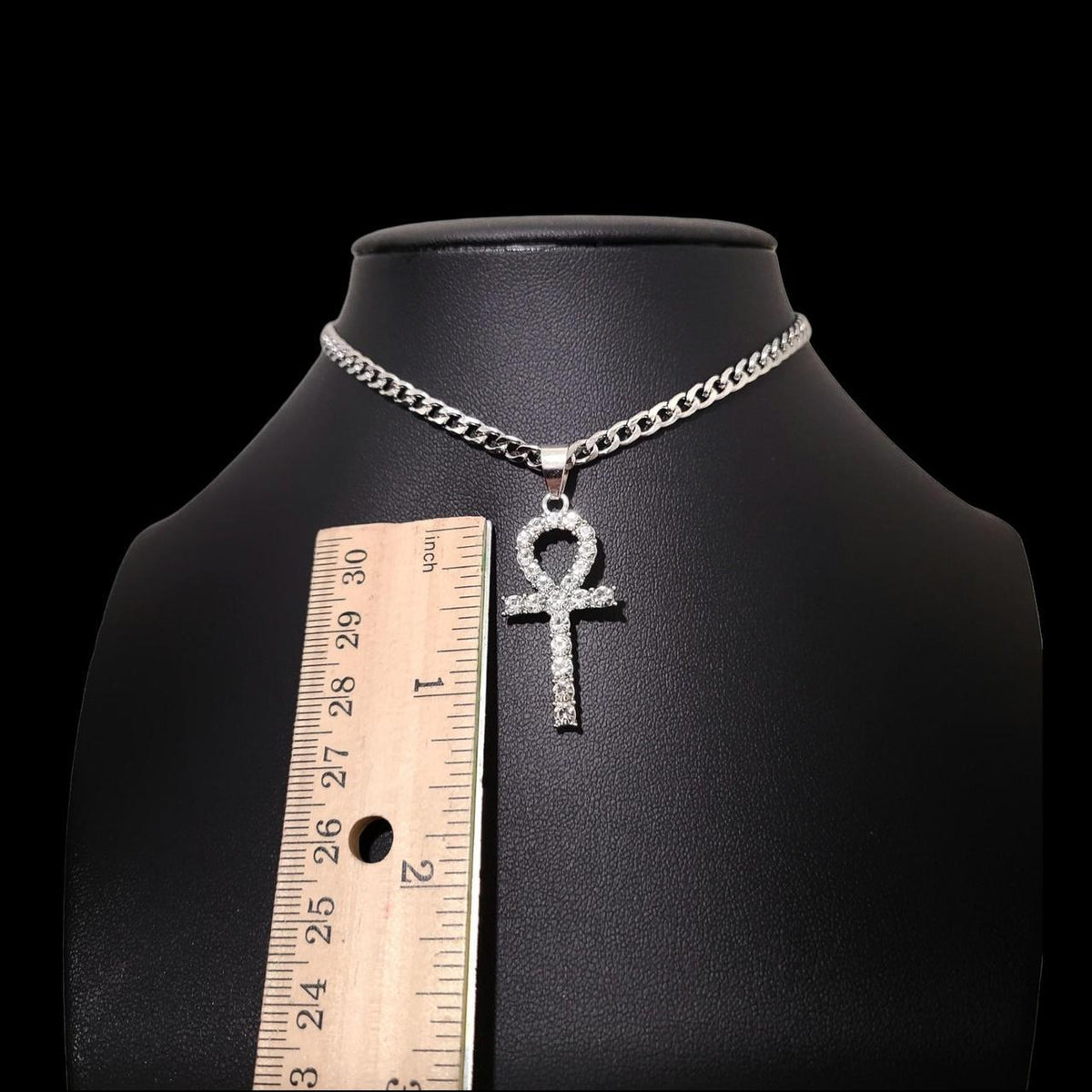 Crystal Ankh Choker Necklace - Stainless Steel
