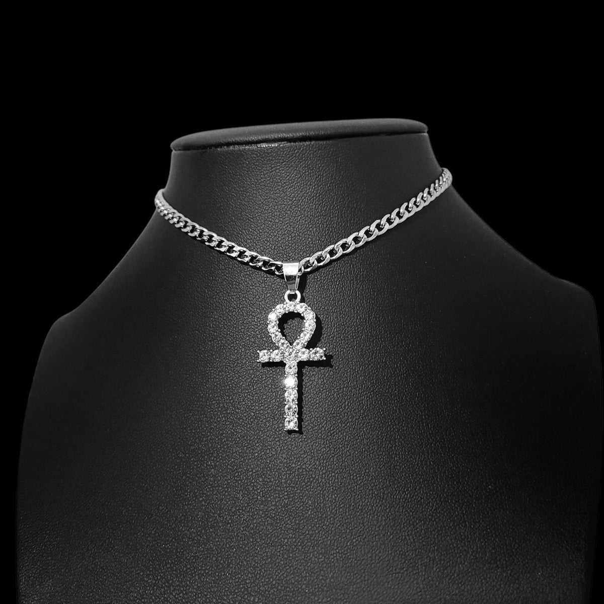 Crystal Ankh Choker Necklace - Stainless Steel