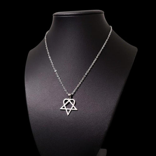16" Silver Heartagram Pendant Necklace