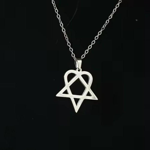 16" Silver Heartagram Pendant Necklace