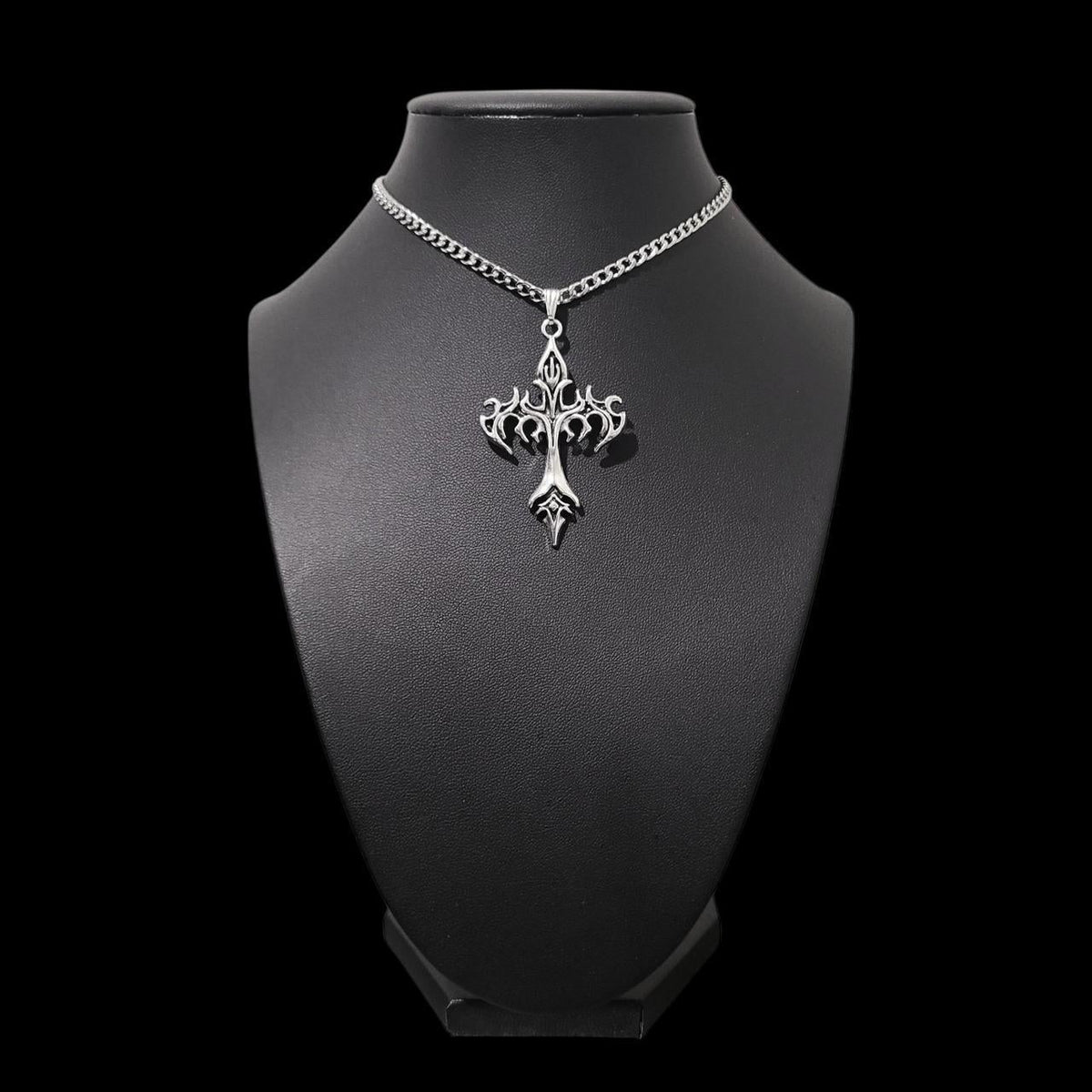 Silver Gothic Cross Choker - CC